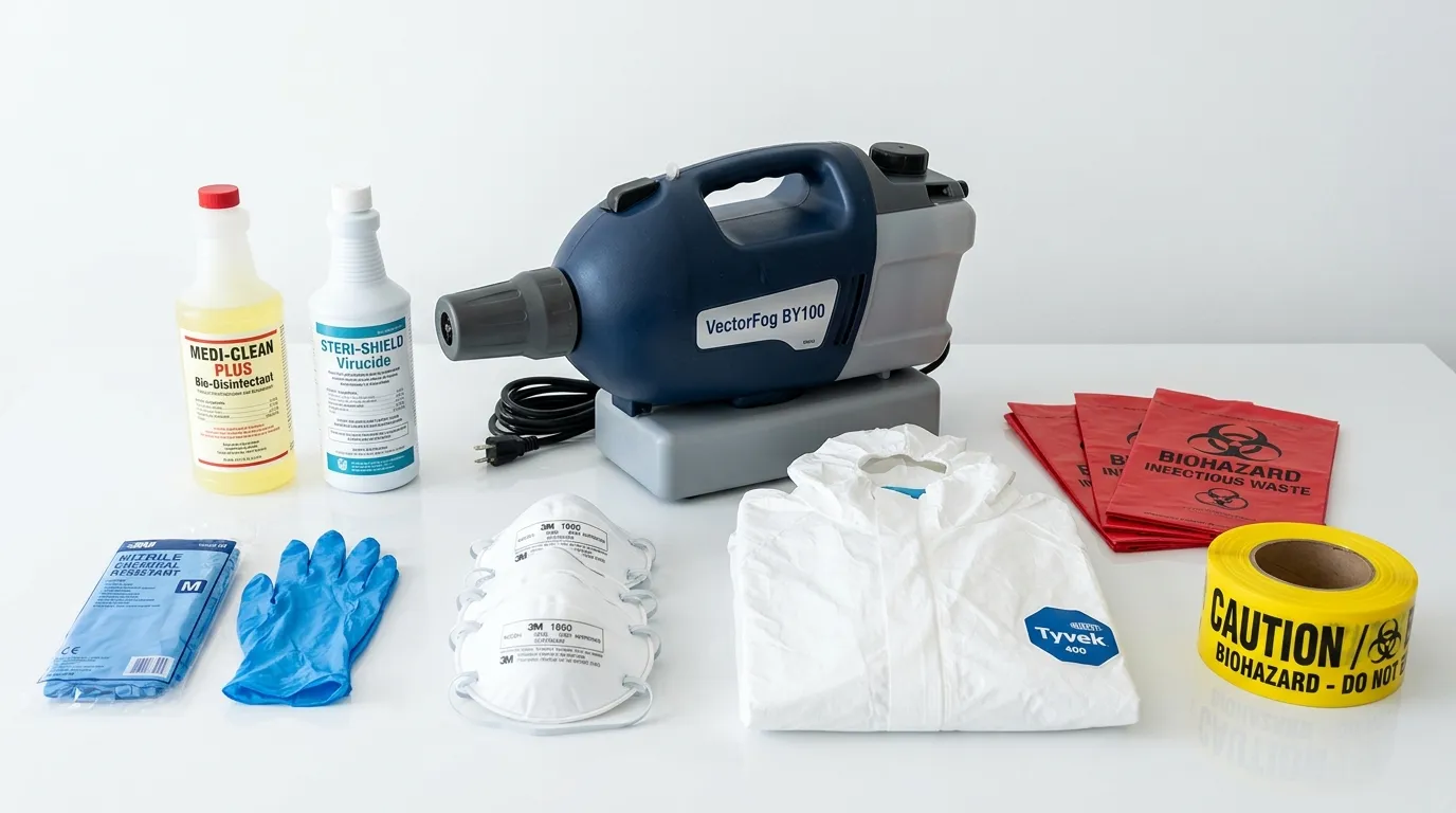 Professional biohazard remediation crew working in Gages Lake